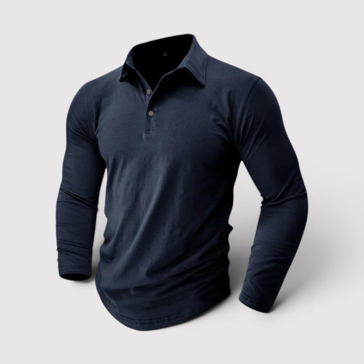 Markus Berlin Herren Langarm-Poloshirt, Vorderansicht
