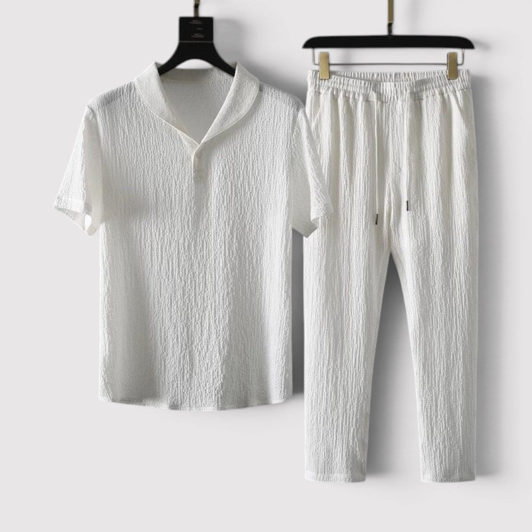 Markus Berlin Herren Kurzarm-Set aus Oberteil und Hose, Vorderansicht