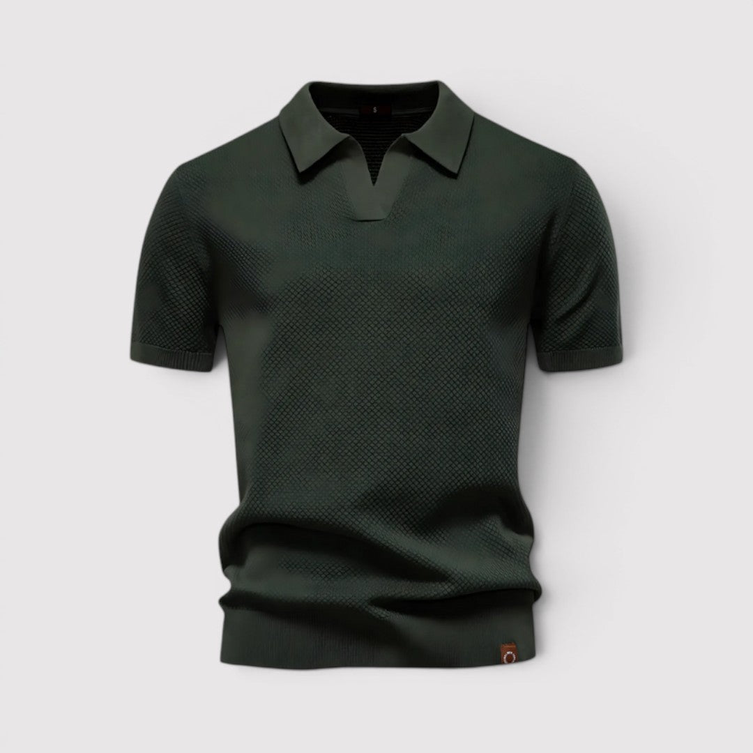 Markus Berlin Herren Poloshirt ohne Knopfleiste, Vorderansicht