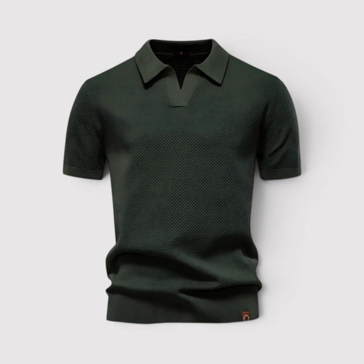 Markus Berlin Herren Poloshirt ohne Knopfleiste, Vorderansicht