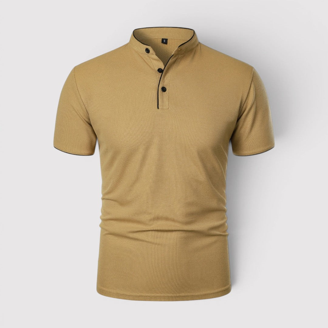Markus Berlin Herren Poloshirt mit Stehkragen, Vorderansicht