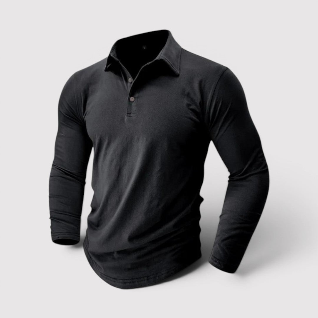 Markus Berlin Herren Langarm-Poloshirt, Vorderansicht