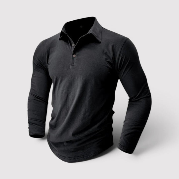Markus Berlin Herren Langarm-Poloshirt, Vorderansicht