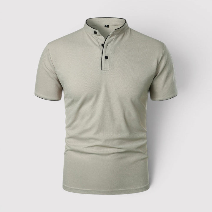 Markus Berlin Herren Poloshirt mit Stehkragen, Vorderansicht