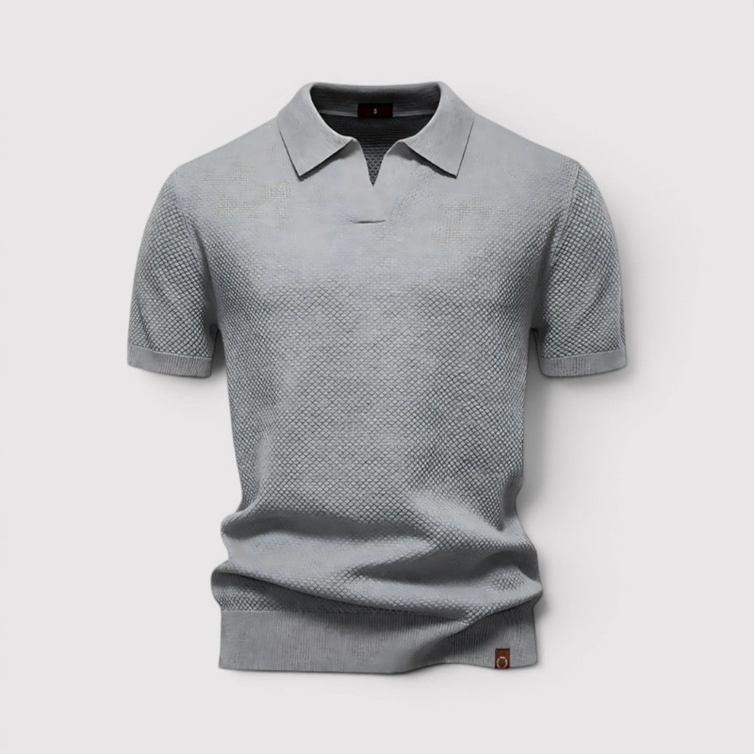 Markus Berlin Herren Poloshirt ohne Knopfleiste, Vorderansicht