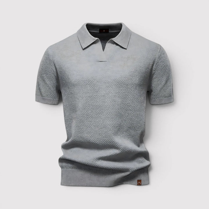 Markus Berlin Herren Poloshirt ohne Knopfleiste, Vorderansicht
