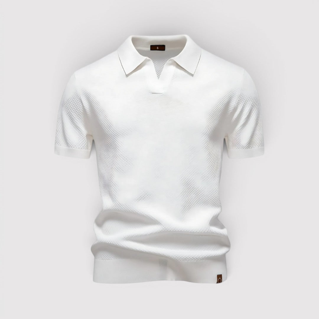 Markus Berlin Herren Poloshirt ohne Knopfleiste, Vorderansicht