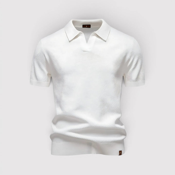 Markus Berlin Herren Poloshirt ohne Knopfleiste, Vorderansicht