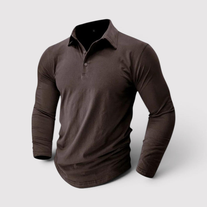Markus Berlin Herren Langarm-Poloshirt, Vorderansicht