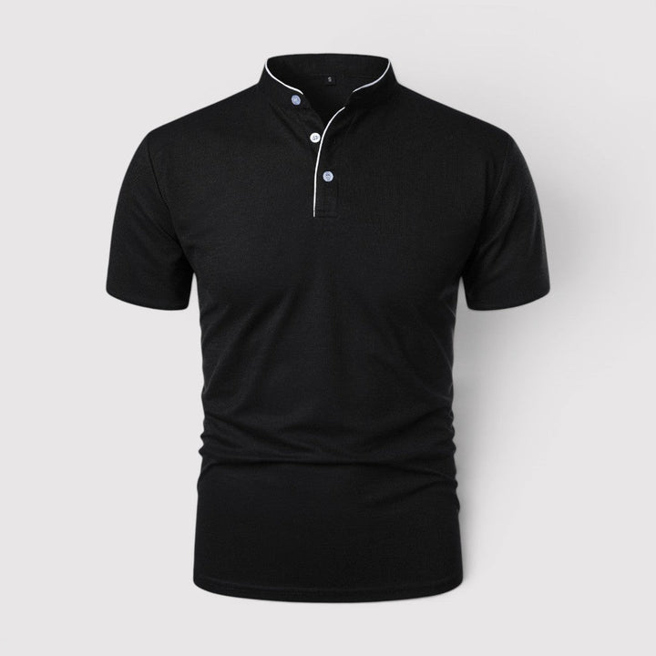 Markus Berlin Herren Poloshirt mit Stehkragen, Vorderansicht