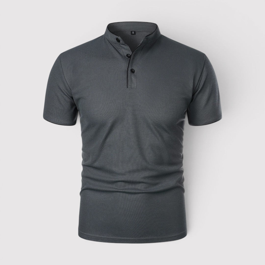 Markus Berlin Herren Poloshirt mit Stehkragen, Vorderansicht