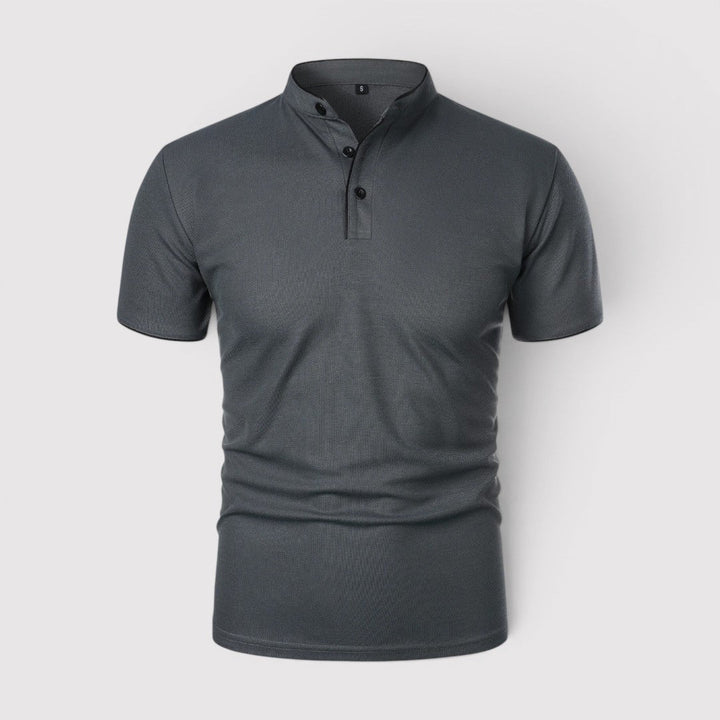 Markus Berlin Herren Poloshirt mit Stehkragen, Vorderansicht