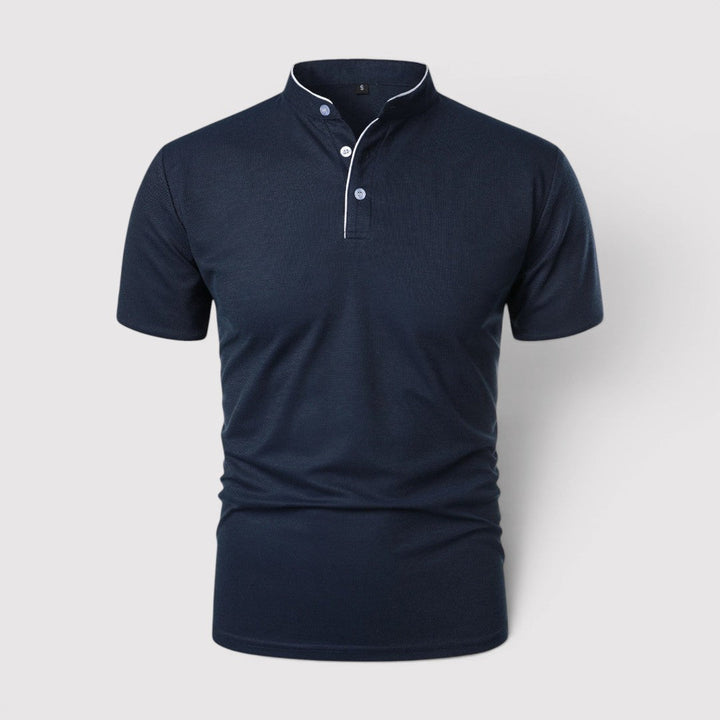 Markus Berlin Herren Poloshirt mit Stehkragen, Vorderansicht