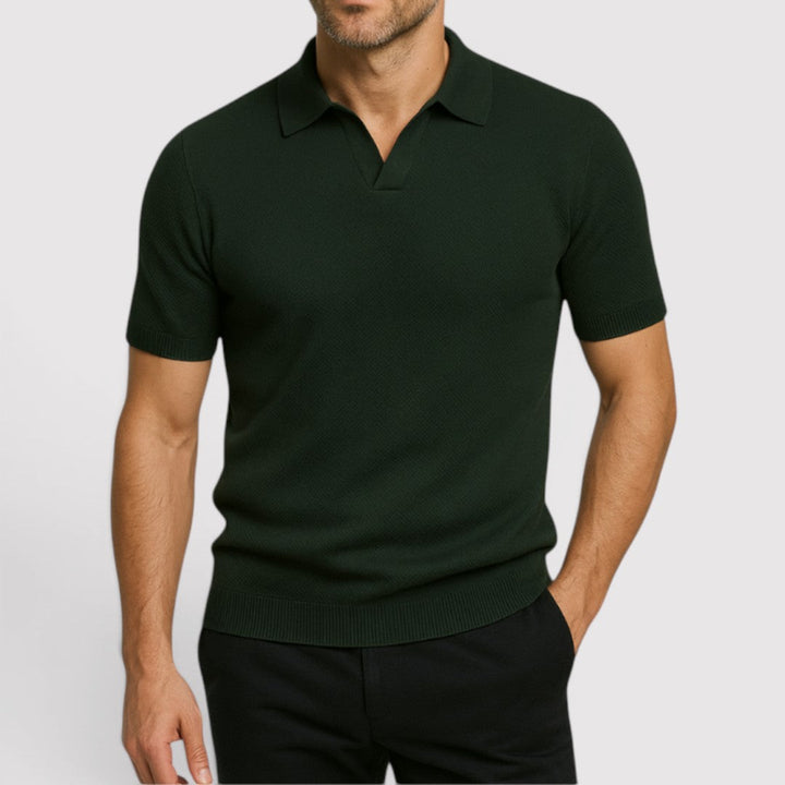 Markus Berlin Herren Poloshirt ohne Knopfleiste, Vorderansicht