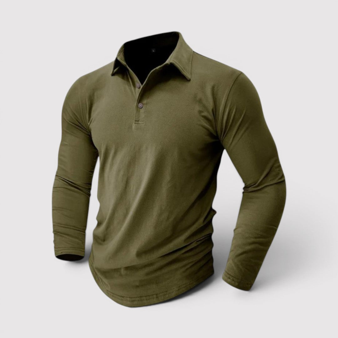 Markus Berlin Herren Langarm-Poloshirt, Vorderansicht