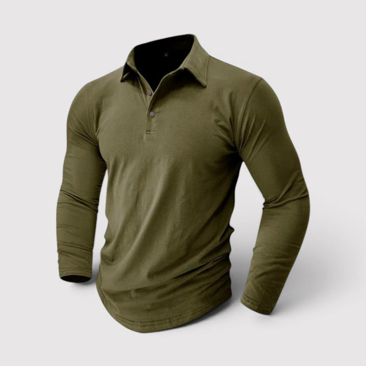Markus Berlin Herren Langarm-Poloshirt, Vorderansicht