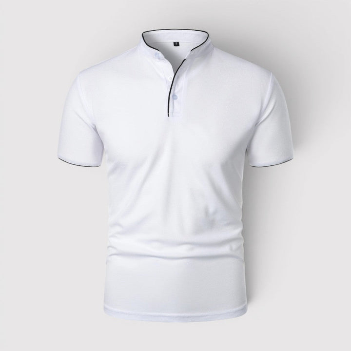 Markus Berlin Herren Poloshirt mit Stehkragen, Vorderansicht