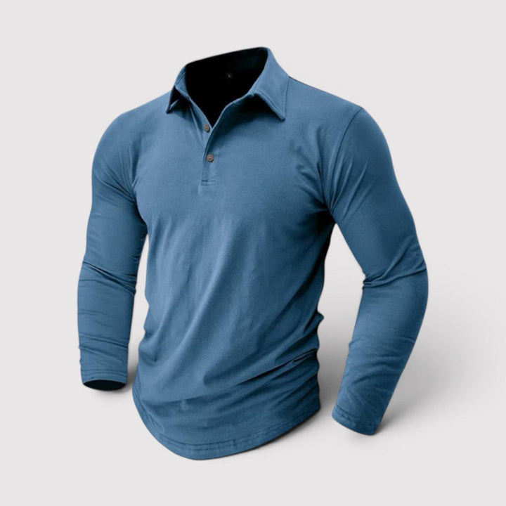 Markus Berlin Herren Langarm-Poloshirt, Vorderansicht