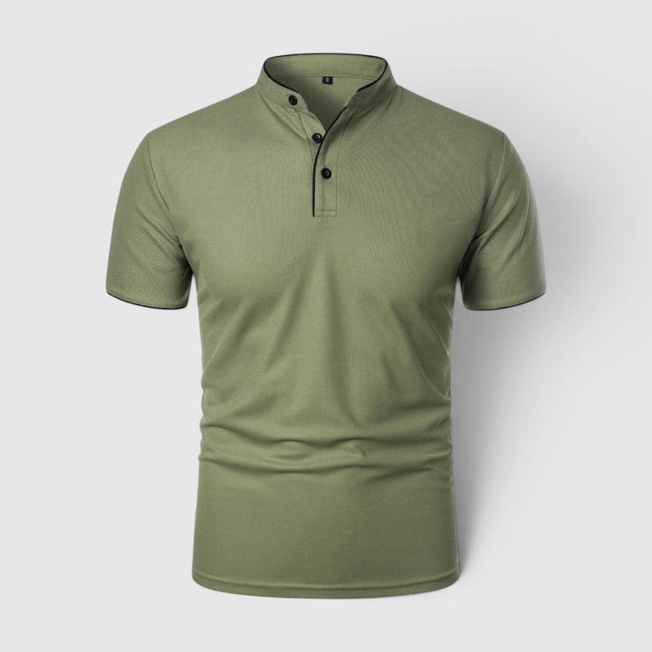 Markus Berlin Herren Poloshirt mit Stehkragen, Vorderansicht
