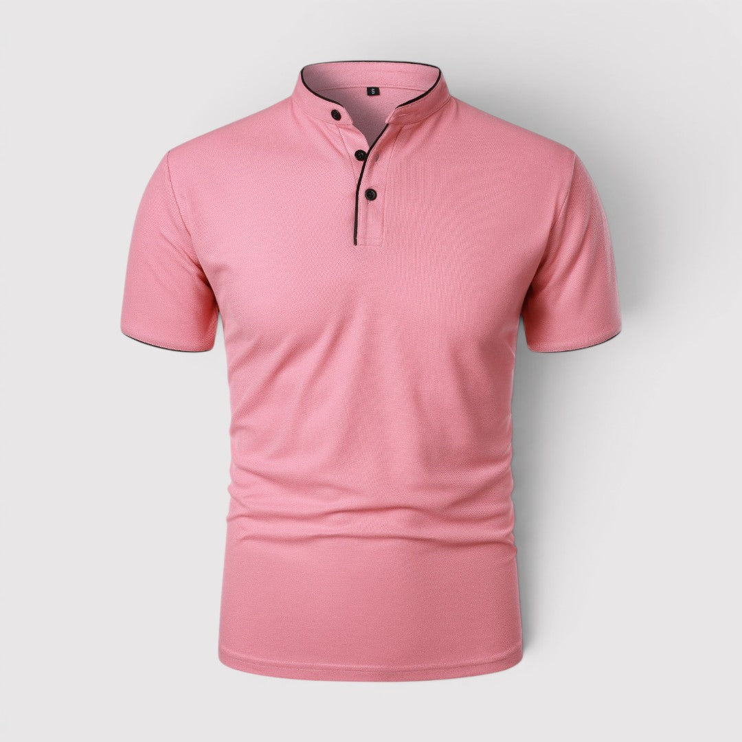 Markus Berlin Herren Poloshirt mit Stehkragen, Vorderansicht