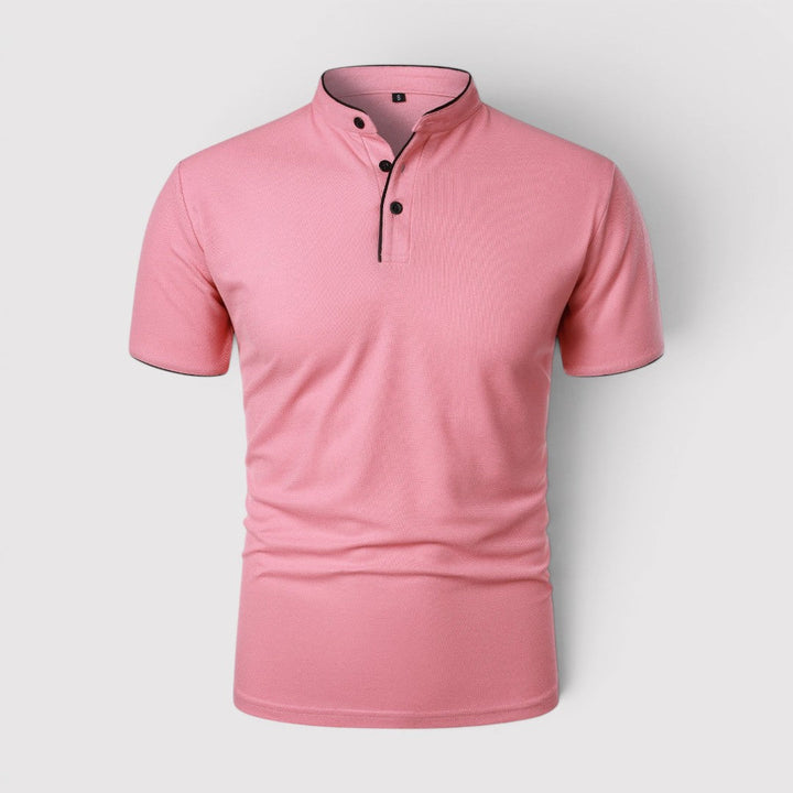 Markus Berlin Herren Poloshirt mit Stehkragen, Vorderansicht