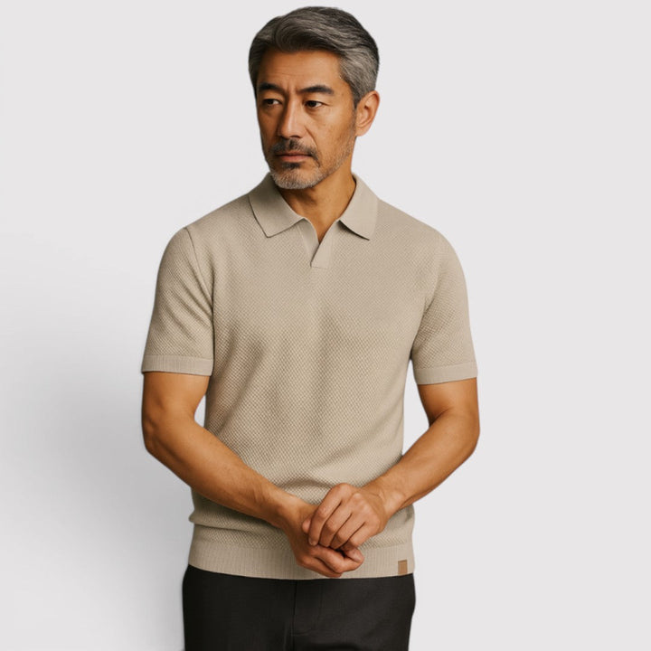 Markus Berlin Herren Poloshirt ohne Knopfleiste, Vorderansicht
