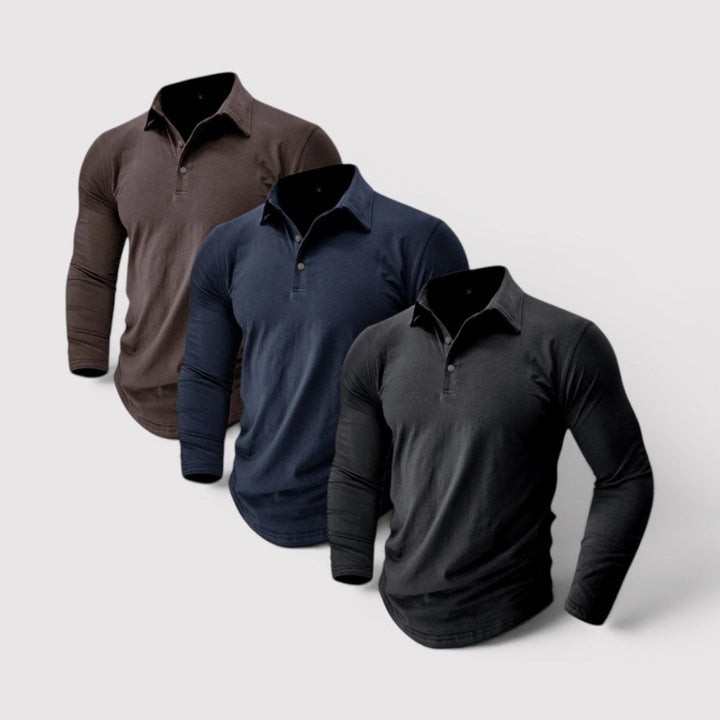 Markus Berlin Herren Langarm-Poloshirt, Vorderansicht