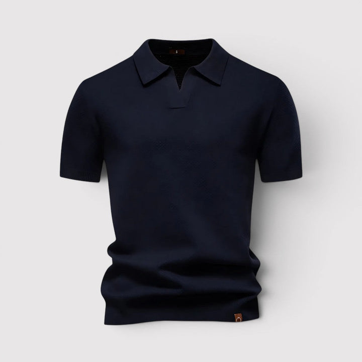 Markus Berlin Herren Poloshirt ohne Knopfleiste, Vorderansicht