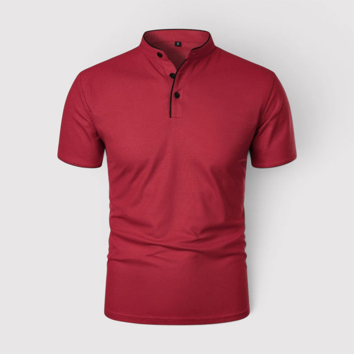 Markus Berlin Herren Poloshirt mit Stehkragen, Vorderansicht