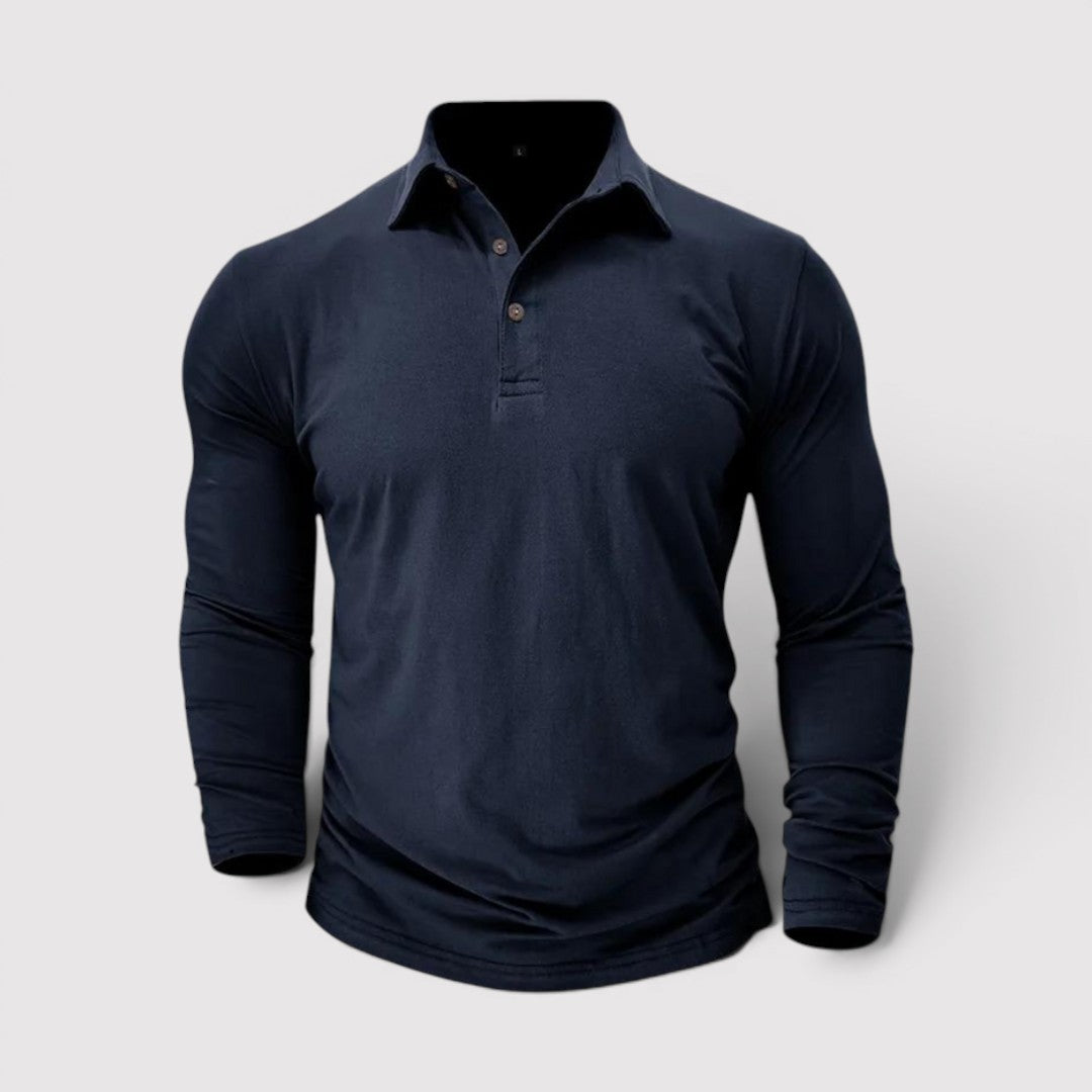 Markus Berlin Herren Langarm-Poloshirt, Vorderansicht