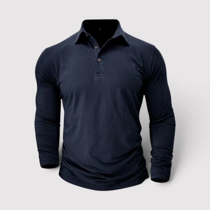 Markus Berlin Herren Langarm-Poloshirt, Vorderansicht