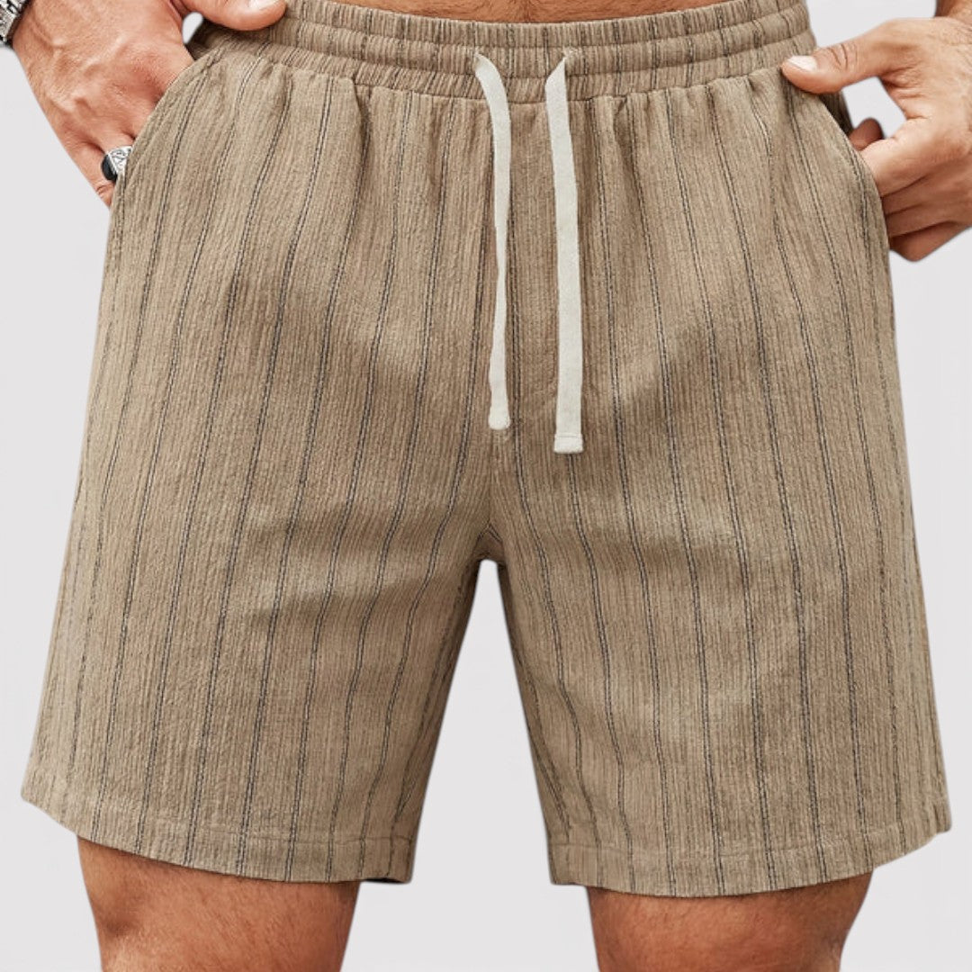 Markus Berlin Herren Gestreifte Shorts, Vorderansicht
