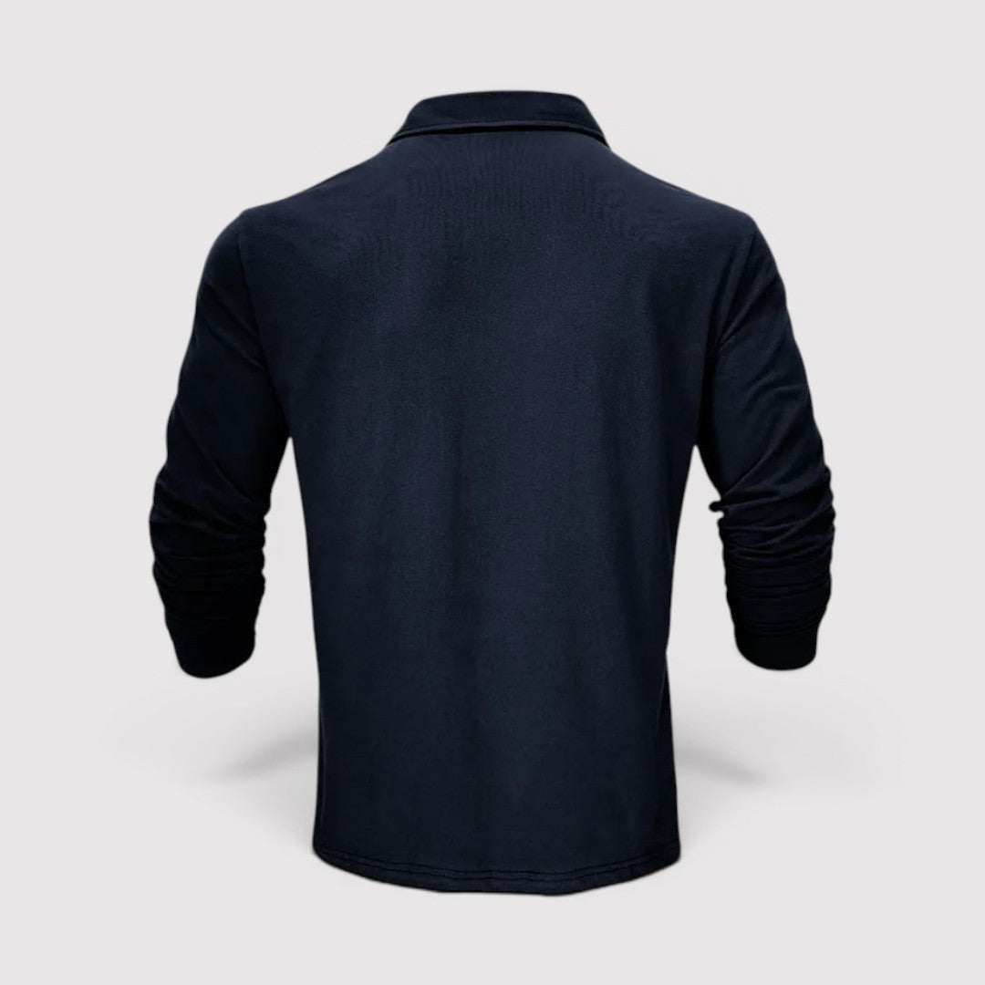 Markus Berlin Herren Langarm-Poloshirt, Vorderansicht