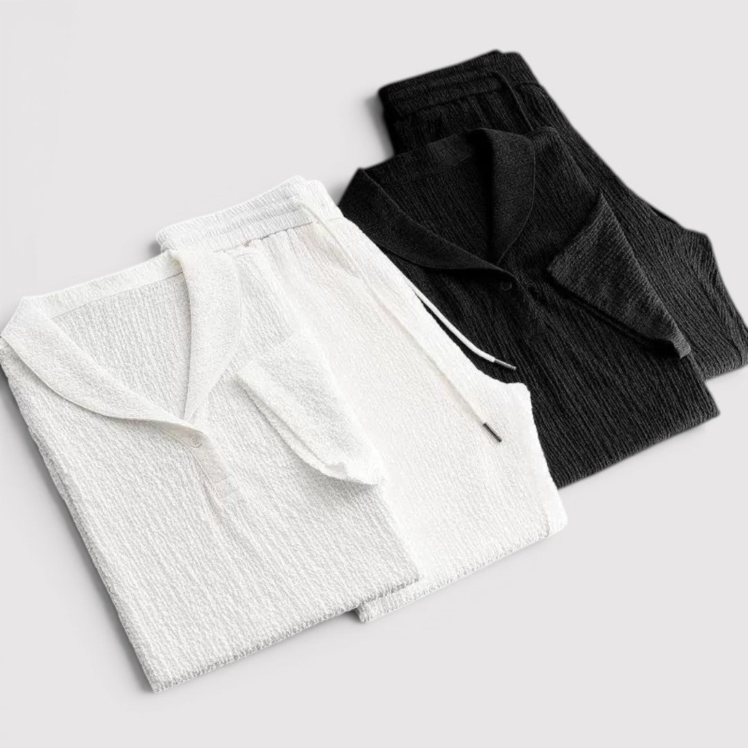 Markus Berlin Herren Kurzarm-Set aus Oberteil und Hose, Vorderansicht