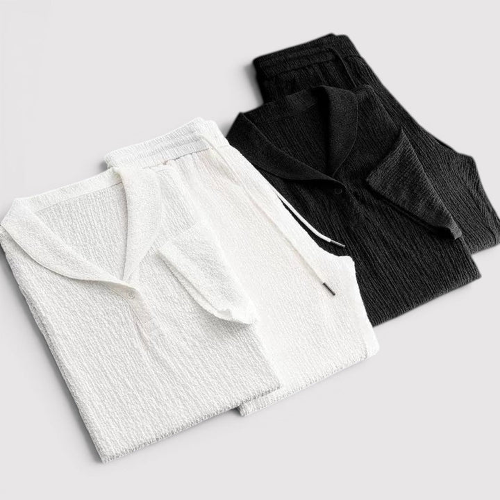Markus Berlin Herren Kurzarm-Set aus Oberteil und Hose, Vorderansicht