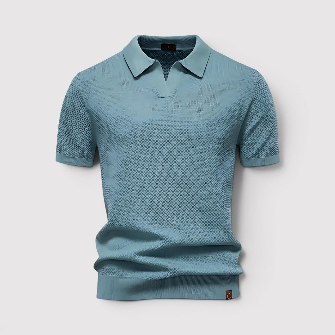 Markus Berlin Herren Poloshirt ohne Knopfleiste, Vorderansicht