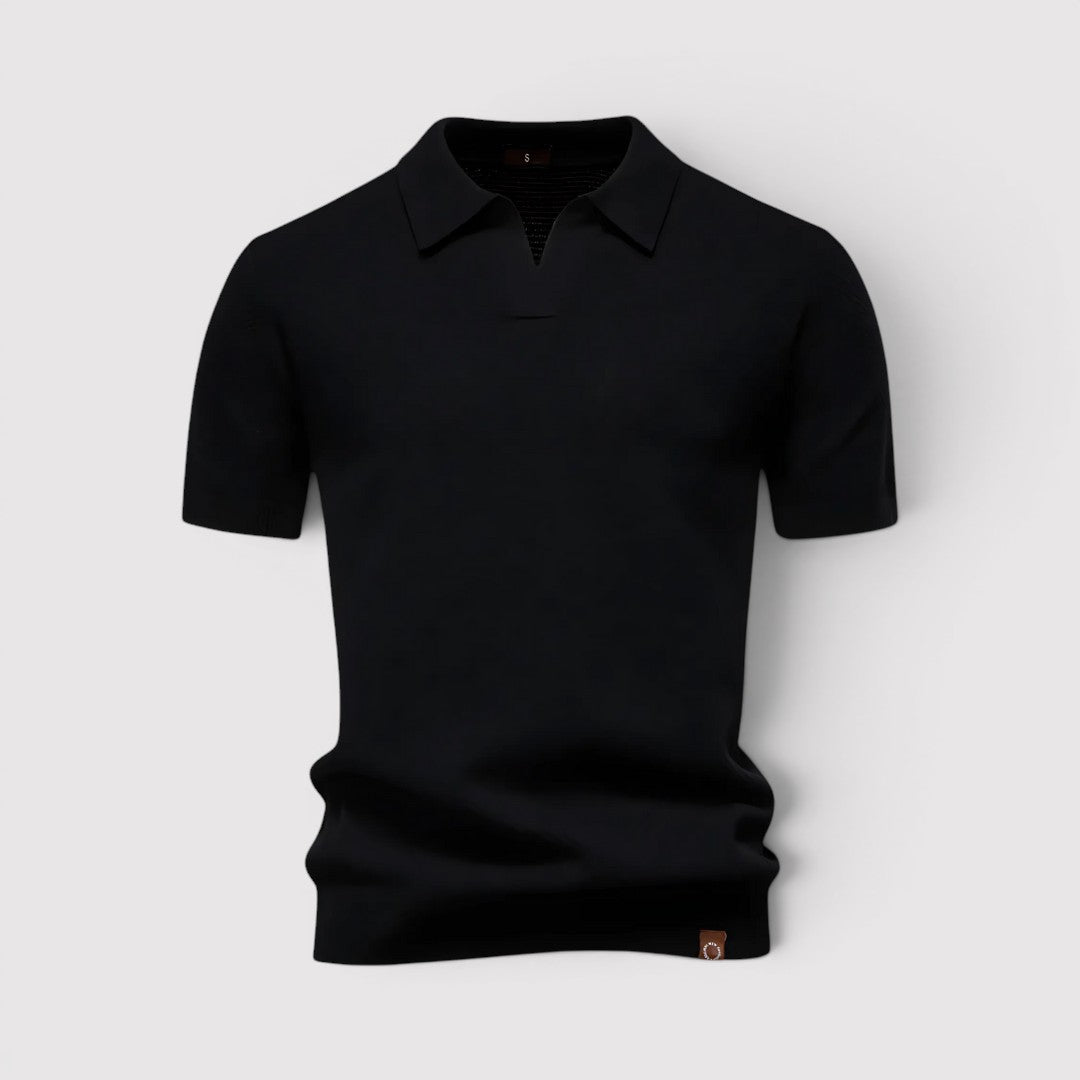 Markus Berlin Herren Poloshirt ohne Knopfleiste, Vorderansicht