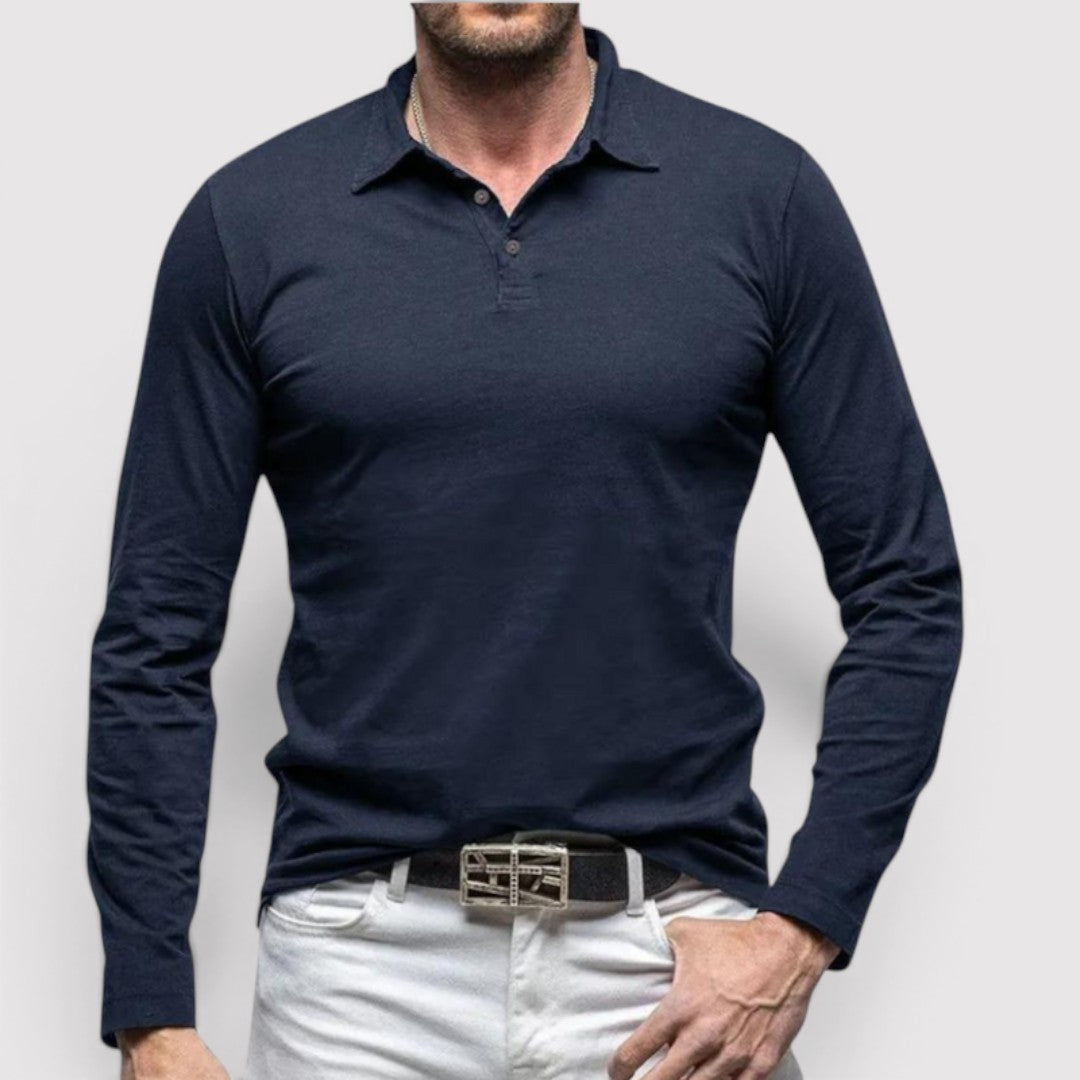 Markus Berlin Herren Langarm-Poloshirt, Vorderansicht