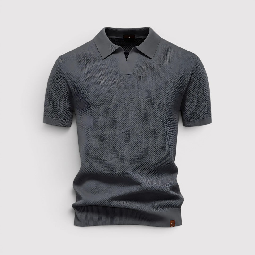 Markus Berlin Herren Poloshirt ohne Knopfleiste, Vorderansicht
