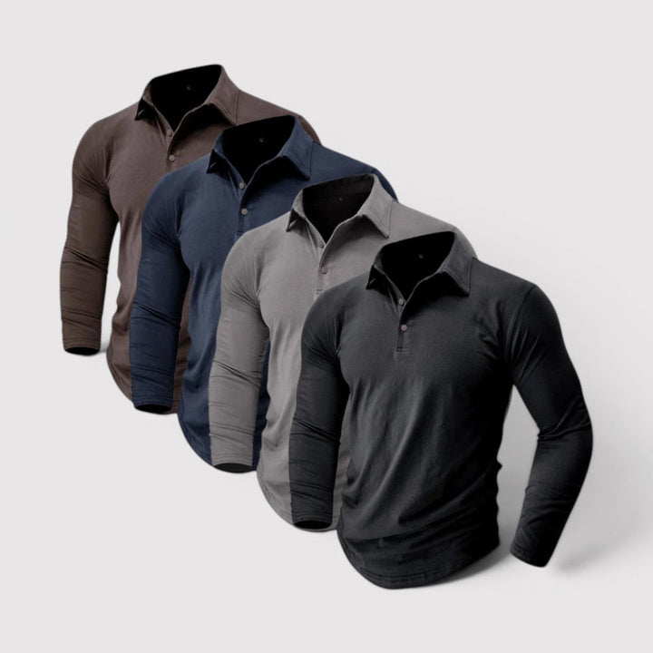 Markus Berlin Herren Langarm-Poloshirt, Vorderansicht