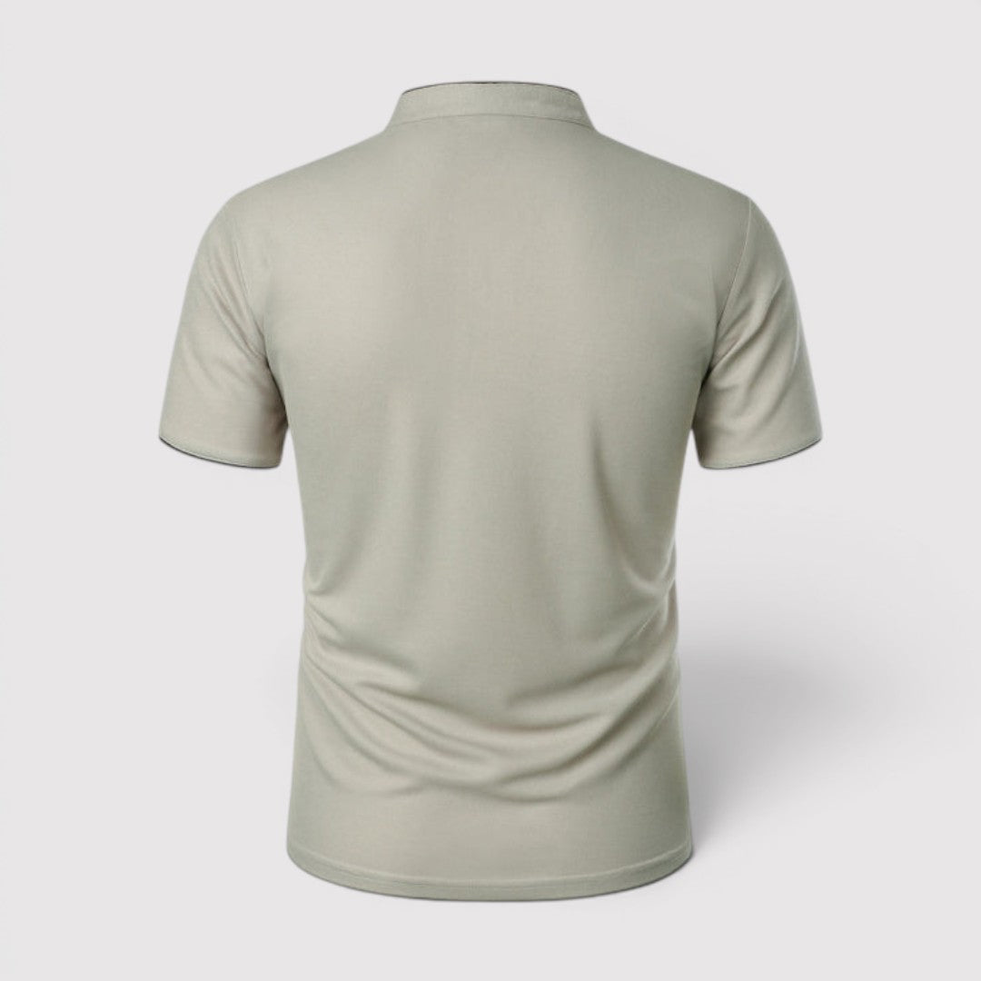 Markus Berlin Herren Poloshirt mit Stehkragen, Vorderansicht