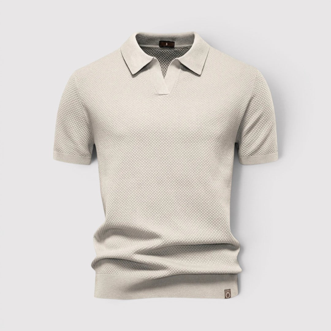 Markus Berlin Herren Poloshirt ohne Knopfleiste, Vorderansicht