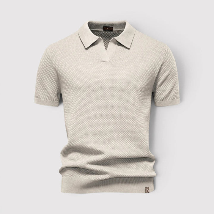 Markus Berlin Herren Poloshirt ohne Knopfleiste, Vorderansicht
