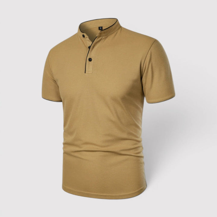 Markus Berlin Herren Poloshirt mit Stehkragen, Vorderansicht