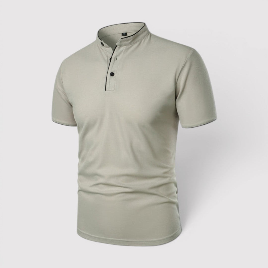 Markus Berlin Herren Poloshirt mit Stehkragen, Vorderansicht