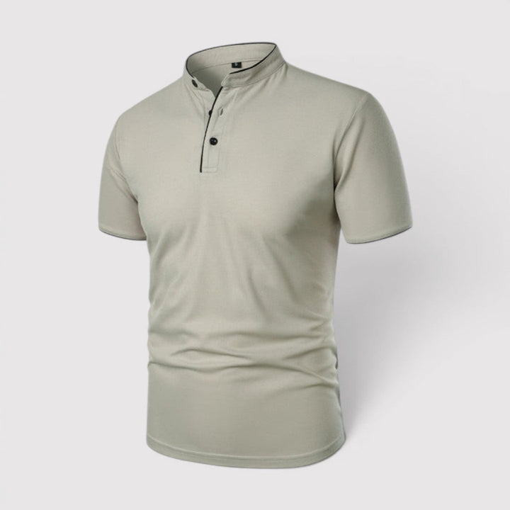 Markus Berlin Herren Poloshirt mit Stehkragen, Vorderansicht