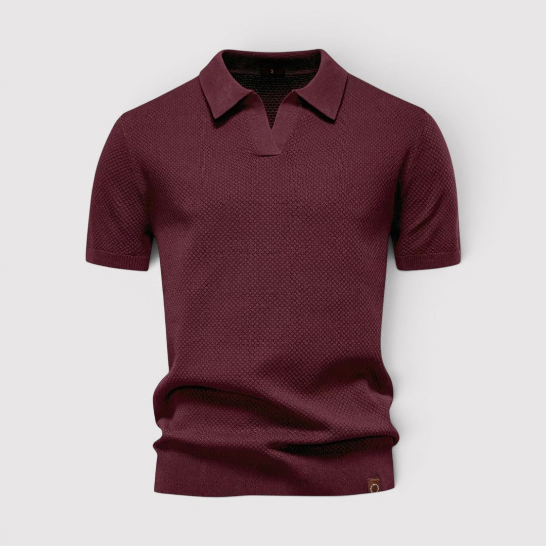Markus Berlin Herren Poloshirt ohne Knopfleiste, Vorderansicht