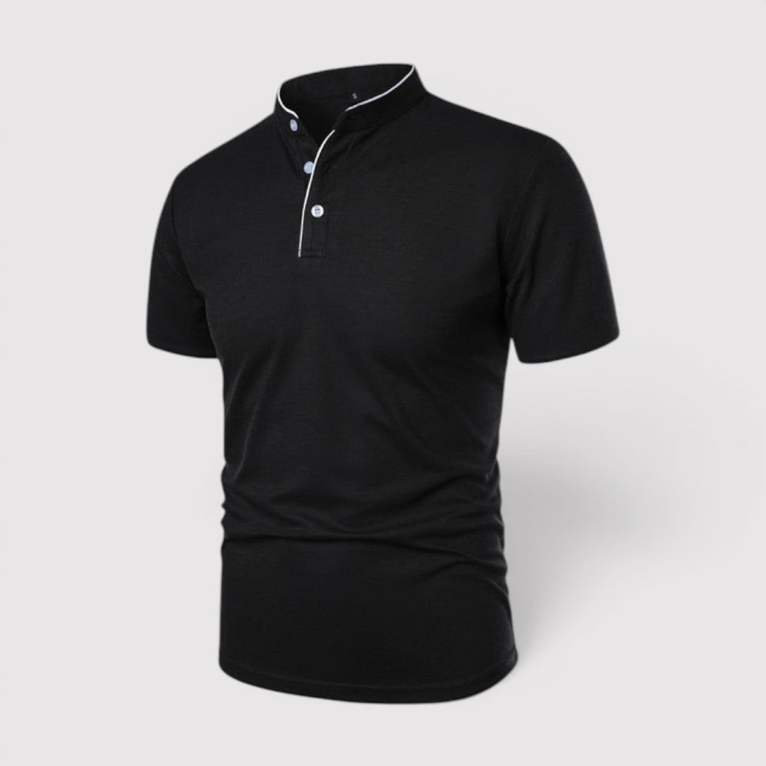 Markus Berlin Herren Poloshirt mit Stehkragen, Vorderansicht