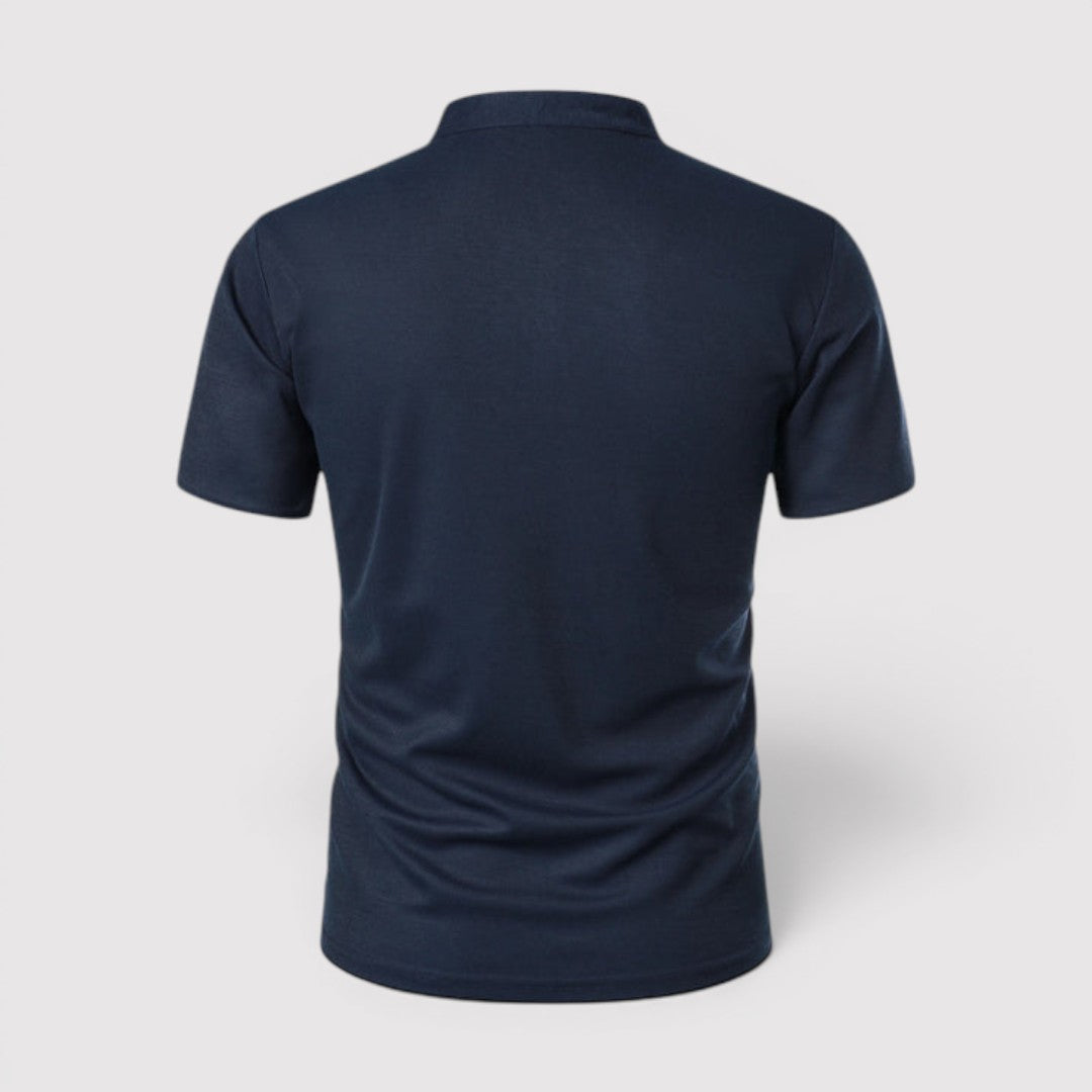 Markus Berlin Herren Poloshirt mit Stehkragen, Vorderansicht