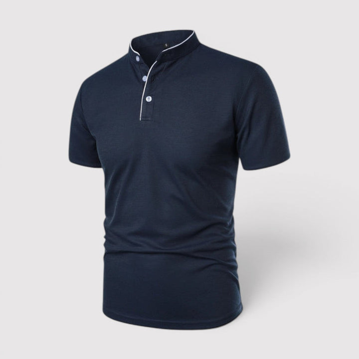 Markus Berlin Herren Poloshirt mit Stehkragen, Vorderansicht